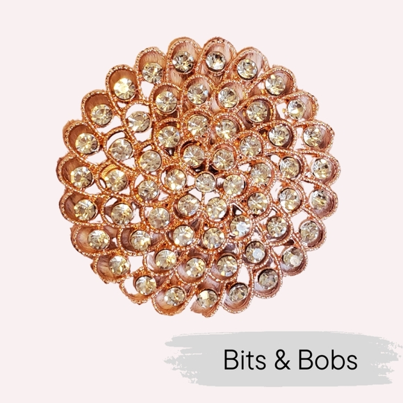 Rose Gold Crystal Brooch Pin - Picture 1 of 6